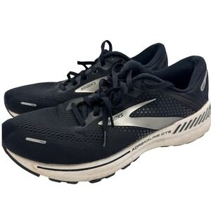 Brooks Adrenaline GTS 22 Mens Black White Silver Running Shoes Size 10.5 Wide